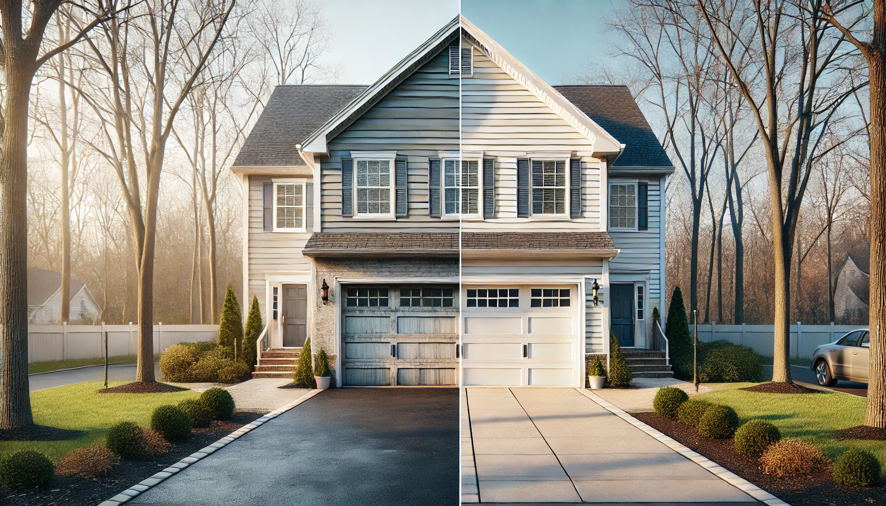 Garage door repair vs replacement in New Jersey – comparison photo”